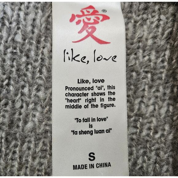 LIVE LOVE Women's S Sweater Alpaca Wool Blend Cable Knit Funnel Neck Beige 34" - Picture 3 of 8